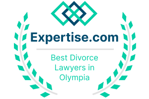 Expertise.com award badge for Best Divorce Lawyers in Olympia with a green laurel wreath