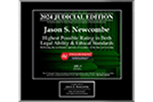 2024 Judicial Edition Martindale-Hubbell award plaque for Jason S. Newcombe